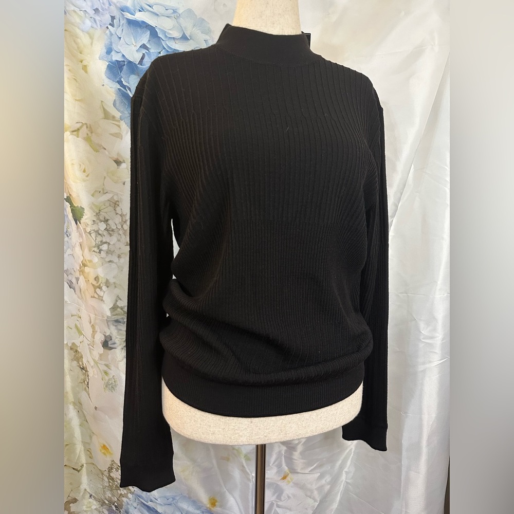 Murano Black Ribbed Sweater